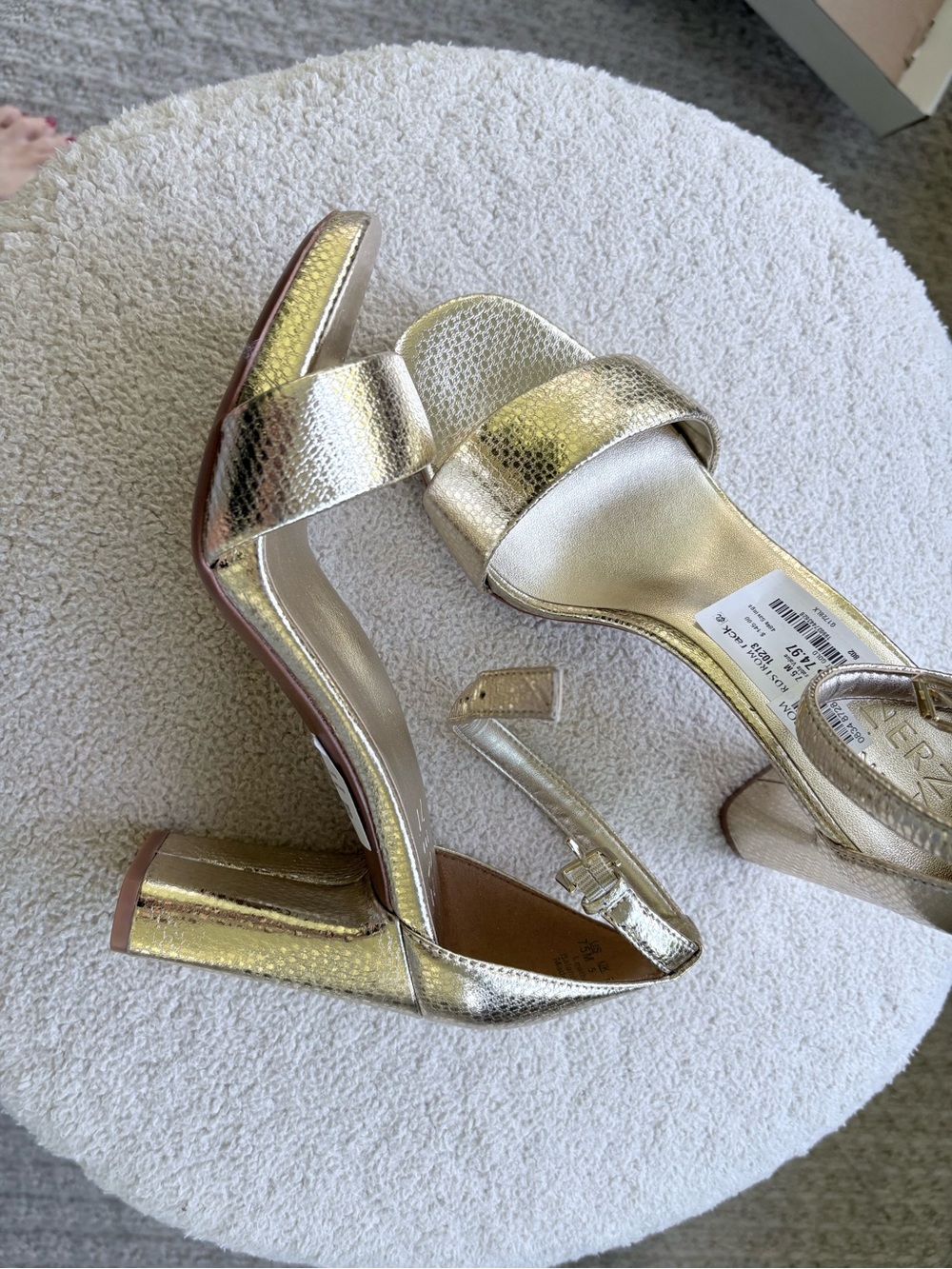 Naturalizer Metallic Gold Block Heel Sandals